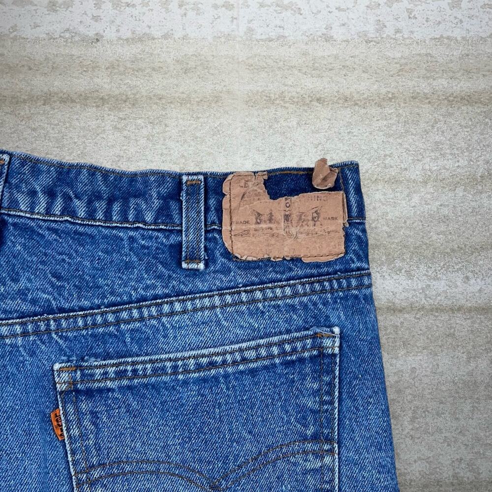 True Vintage 70s Orange Tab Levis Jeans 550 34x28 Relaxed Fit Medium Wash - Picture 4 of 6